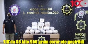 TIR'da 86 kilo 950 gram esrar ele geçirildi