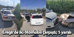 Ereğli’de iki otomobil çarpıştı; 5 yaralı