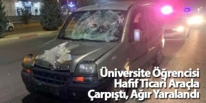 Üniversite Öğrencisi Hafif Ticari Araçla Çarpıştı, Ağır Yaralandı