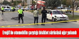 Hastane yolunda otomobilin çarptığı bisiklet sürücüsü çocuk ağır yalandı