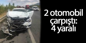 2 otomobil çarpıştı: 4 yaralı