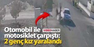 Otomobil ile motosiklet çarpıştı: 2 genç kız yaralandı