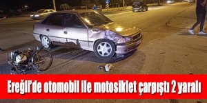 Ereğli’de otomobil ile motosiklet çarpıştı 2 yaralı