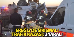 Ereğli’de sıkışmalı trafik kazası; 2 yaralı