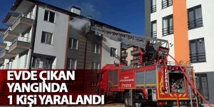 Evde çıkan yangında 1 kişi yaralandı