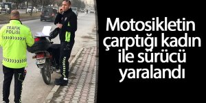 Motosikletin çarptığı kadın ile sürücü yaralandı