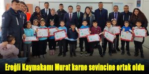 Ereğli Kaymakamı Murat, karne sevincine ortak oldu