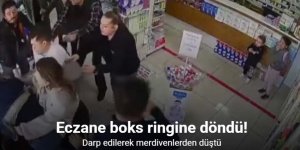 Boks ringine dönen eczanedeki kavga anı kamerada