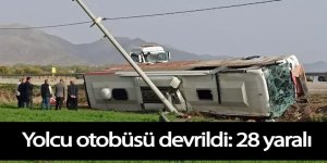 Yolcu otobüsü devrildi: 28 yaralı