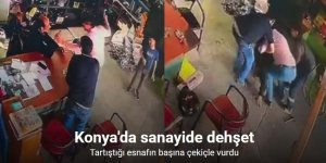 İki esnafın kavgasında çekiçli saldırı kamerada