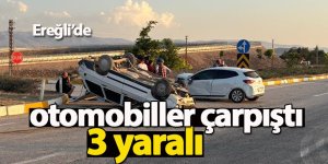 Ereğli’de otomobiller çarpıştı 3 yaralı