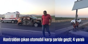 Kontrolden çıkan otomobil karşı şeride geçti; 4 yaralı