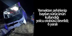 Yemekten zehirlenip bayılan sürücünün kullandığı yolcu otobüsü devrildi; 6 yaralı