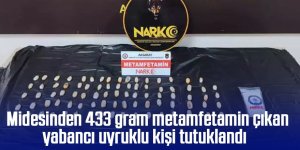 Midesinden 433 gram metamfetamin çıkan kişi tutuklandı