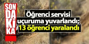 Öğrenci servisi uçuruma yuvarlandı; 13 öğrenci yaralandı