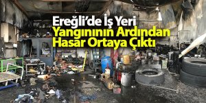 Ereğli’de İş Yeri Yangınının Ardından Hasar Ortaya Çıktı