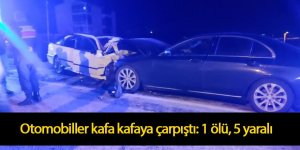 Otomobiller kafa kafaya çarpıştı: 1 ölü, 5 yaralı