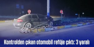 Kontrolden çıkan otomobil refüje çıktı: 3 yaralı