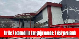 Karapınar’da tır ile 2 otomobilin karıştığı kazada: 1 kişi yaralandı