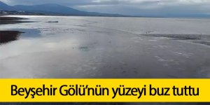 Beyşehir Gölü’nün yüzeyi buz tuttu