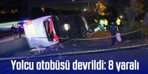 Yolcu otobüsü devrildi: 8 yaralı