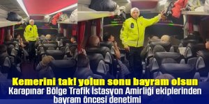 Karapınar Bölge Trafik İstasyon Amirliği ekiplerinin bayram öncesi denetimleri sürüyor
