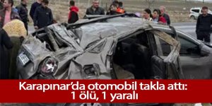 Karapınar’da otomobil takla attı: 1 ölü, 1 yaralı