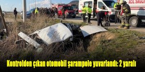 Kontrolden çıkan otomobil şarampole yuvarlandı: 2 yaralı