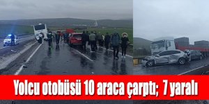 Yolcu otobüsünün karıştığı zincirleme kaza; 7 yaralı