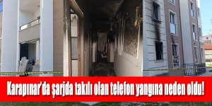 Karapınar’da şarjda takılı olan telefon yangına neden oldu