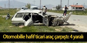 Otomobille hafif ticari araç çarpıştı: 4 yaralı