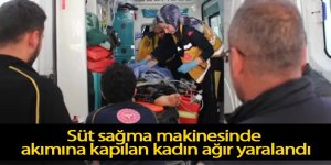 Süt sağma makinesinde akımına kapılarak ağır yaralandı