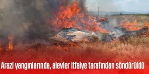 Arazi yangınlarında alevler itfaiye tarafından söndürüldü