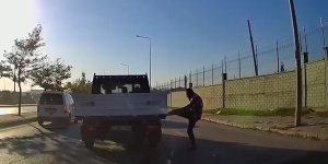 Kamyonete tekme atan sürücüye 180 bin lira idari para cezası verildi