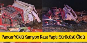 Pancar Yüklü Kamyon Kaza Yaptı: Sürücüsü Öldü