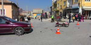 OTOMOBİL İLE ŞARJLI BİSİKLET ÇARPIŞTI: 1 YARALI