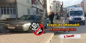 YAYA’YA ÇARPAN OTOMOBİL KALDIRIMA ÇIKTI